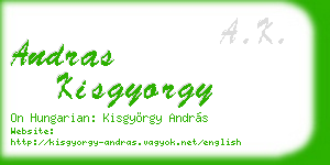 andras kisgyorgy business card