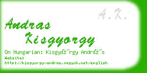 andras kisgyorgy business card